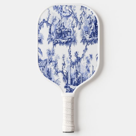 Raquette De Pickleball Chinoiserie bleue et blanche (Recto)