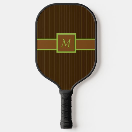Raquette De Pickleball Chocolat avec des rayures de citron vert (Recto)