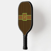 Raquette De Pickleball Chocolat avec des rayures de citron vert (Gauche)