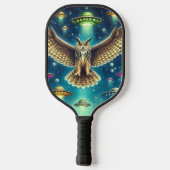 Raquette De Pickleball Chouette cosmique - OVNI dans le ciel (Verso)