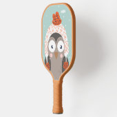 Raquette De Pickleball Chouette hivernale monogramme personnalisée (Gauche)
