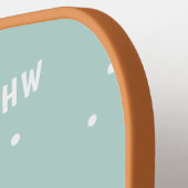 Raquette De Pickleball Chouette hivernale monogramme personnalisée (Détail gauche)