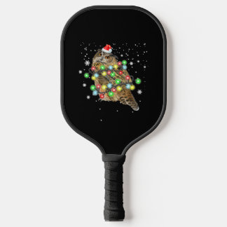 Raquette De Pickleball Chouette Noël Lumières Drôle Noël Chouette Adulte 