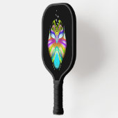 Raquette De Pickleball Chouette orbitale noire cyan colorée (Gauche)