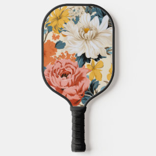 Raquette De Pickleball Chrysanthemum Fleur florale rétro