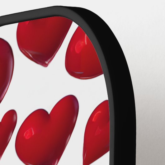 Raquette De Pickleball Chute des Coeurs rouges Valentine Motif (Détail gauche)