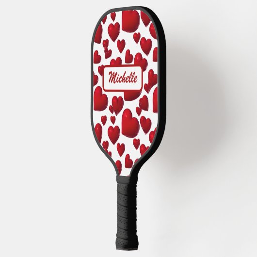 Raquette De Pickleball Chute des Coeurs rouges Valentine Motif (Gauche)