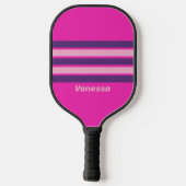 Raquette De Pickleball Ciel rose rétro avec un nom (Verso)