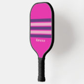 Raquette De Pickleball Ciel rose rétro avec un nom (Gauche)