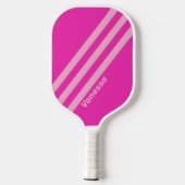 Raquette De Pickleball Ciel rose rétro Trois bandes avec nom (Verso)