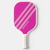 Raquette De Pickleball Ciel rose rétro Trois bandes avec nom (Recto)