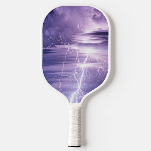 Raquette De Pickleball Ciel violet frappes de foudre Monogramme (Verso)