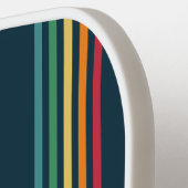Raquette De Pickleball Citation amusante Retro Rainbow Stripe Nom du scri (Détail gauche)