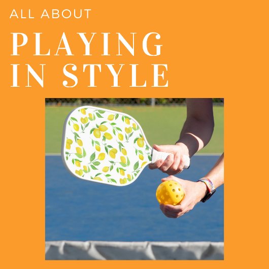 Raquette De Pickleball Citrons D'Aquarelle Sur Vins