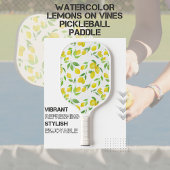 Raquette De Pickleball Citrons D'Aquarelle Sur Vins