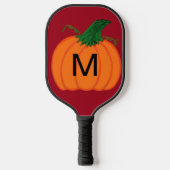 Raquette De Pickleball Citrouille orange Monogramme noir rouge profond (Recto)