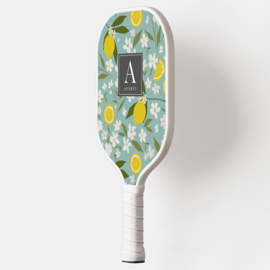 Raquette De Pickleball Citrus citron motifs floraux Ciel bleu (Gauche)