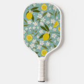 Raquette De Pickleball Citrus citron motifs floraux Ciel bleu (Verso)