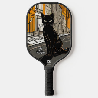 Raquette De Pickleball City Chat Noir Pickleball Personnalisé Paddle