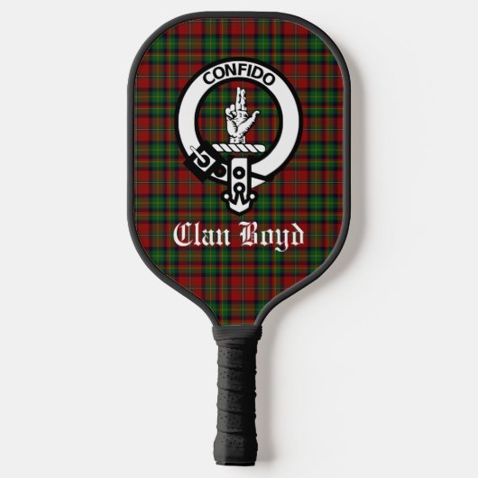 Raquette De Pickleball Clan Boyd Crest Badge & Tartan Custom (Verso)