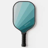 Raquette De Pickleball Classic Minimal Pastel Blue Retro Stripes Motif (Verso)