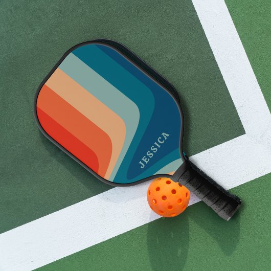 Raquette De Pickleball Classic Retro Wavy Stripes Motif