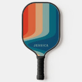 Raquette De Pickleball Classic Retro Wavy Stripes Motif (Verso)