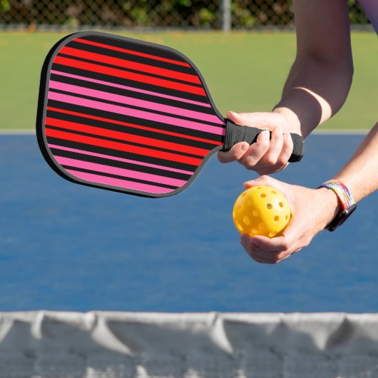 Raquette De Pickleball Classique design à rayures verticales rouges et ro (Insitu)