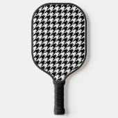 Raquette De Pickleball Classique Houndstooth Monogramme Noir & Blanc (Recto)