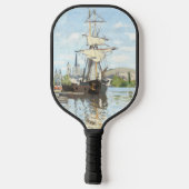 Raquette De Pickleball Claude Monet. Navires à cheval sur la Seine à Roue (Verso)