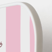 Raquette De Pickleball Coastal Chic Beach Club Pink Stripe Tropical (Détail gauche)