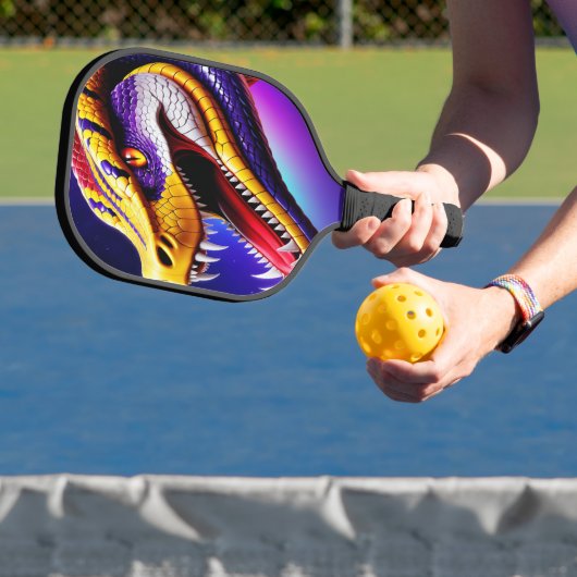 Raquette De Pickleball Cobra rouge vif violet blanc et jaune écailles (Insitu)