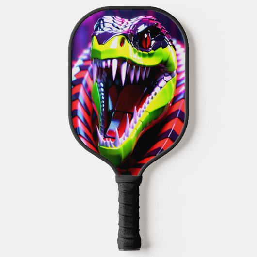 Raquette De Pickleball Cobra serpent aux lèvres vertes et sourcils roses (Recto)