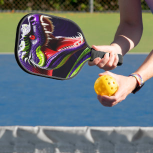 Raquette De Pickleball Cobra serpent avec écailles vertes et violettes vi