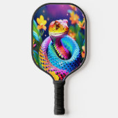 Raquette De Pickleball Cobra serpent avec rose et jaune turquoise éclatan (Recto)
