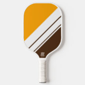 Raquette De Pickleball Coca jaune doré Brown blanc rayures de course (Recto)