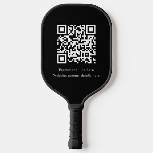 Raquette De Pickleball Code QR du logo professionnel noir (Verso)