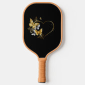 Raquette De Pickleball Coeur aux papillons d'or (Verso)