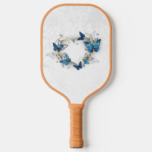 Raquette De Pickleball Coeur bijoux avec papillons Morpho