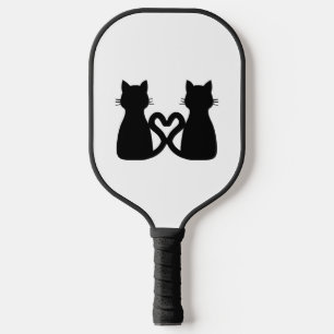 Raquette De Pickleball coeur de chats noir