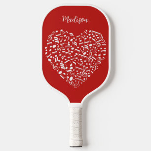 Raquette De Pickleball Coeur musical nom et couleur personnalisés