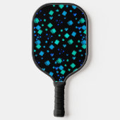 Raquette de Pickleball Cœurs Bleus et Cubes (Verso)