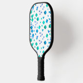 Raquette de Pickleball Cœurs Bleus et Cubes (Gauche)