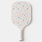 Raquette de Pickleball Cœurs Colorés (Verso)