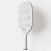 Raquette De Pickleball Coeurs Lavande Monogrammé Girly Plretty Preppy (Gauche)