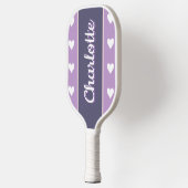 Raquette De Pickleball Coeurs Lilac Violet Personnalisés (Gauche)