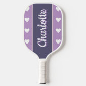 Raquette De Pickleball Coeurs Lilac Violet Personnalisés (Verso)