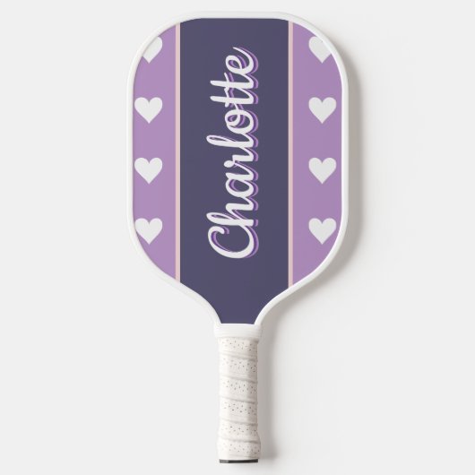 Raquette De Pickleball Coeurs Lilac Violet Personnalisés (Recto)