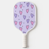 Raquette De Pickleball Coeurs mignons rose et violet (Recto)