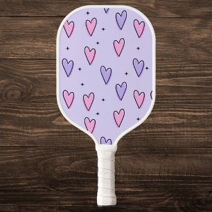 Raquette De Pickleball Coeurs mignons rose et violet